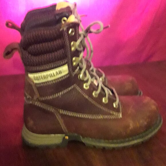 Women's Ladies' Caterpillar Clover 8 inch Steel Toe Work Boots - Size 6.5, Brown - Picture 3 of 8